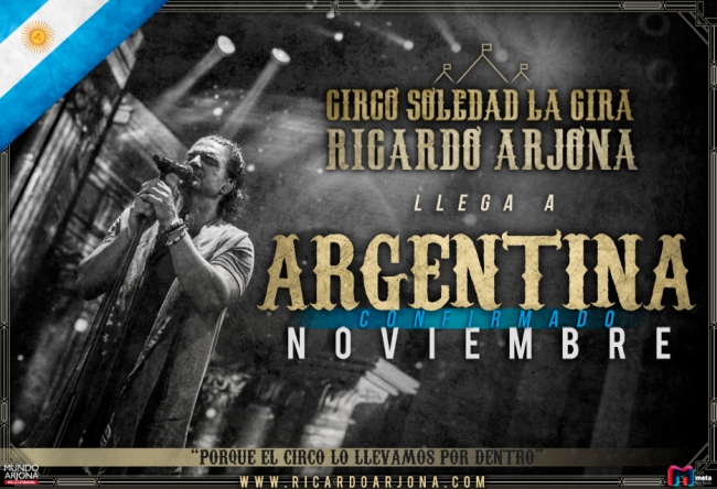 El 3 de noviembre comienza la gira de Arjona por Argentina