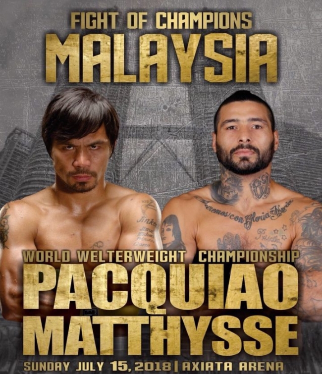 Boxeo: Lucas Matthysse-Manny Pacquiao, todo listo para la gran pelea en Kuala Lumpur